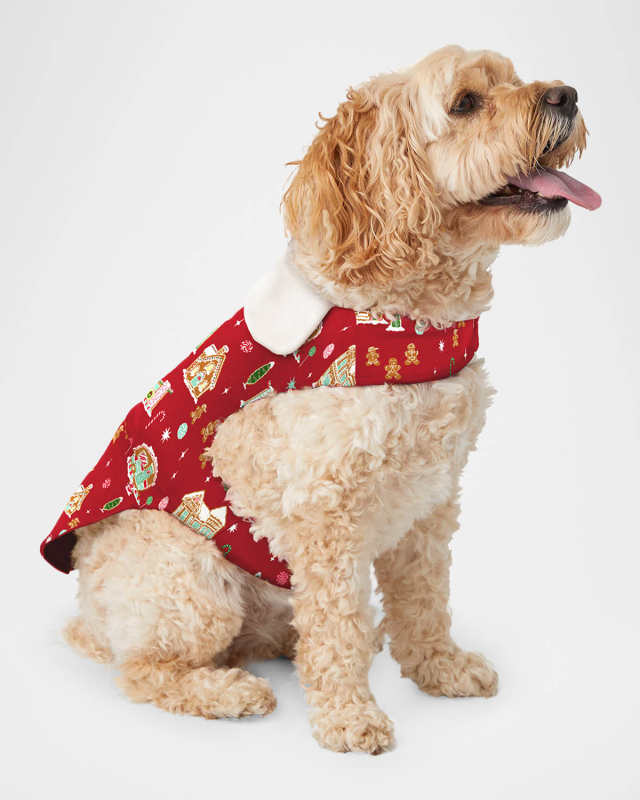 Gingerbread-Print Dog Pajamas